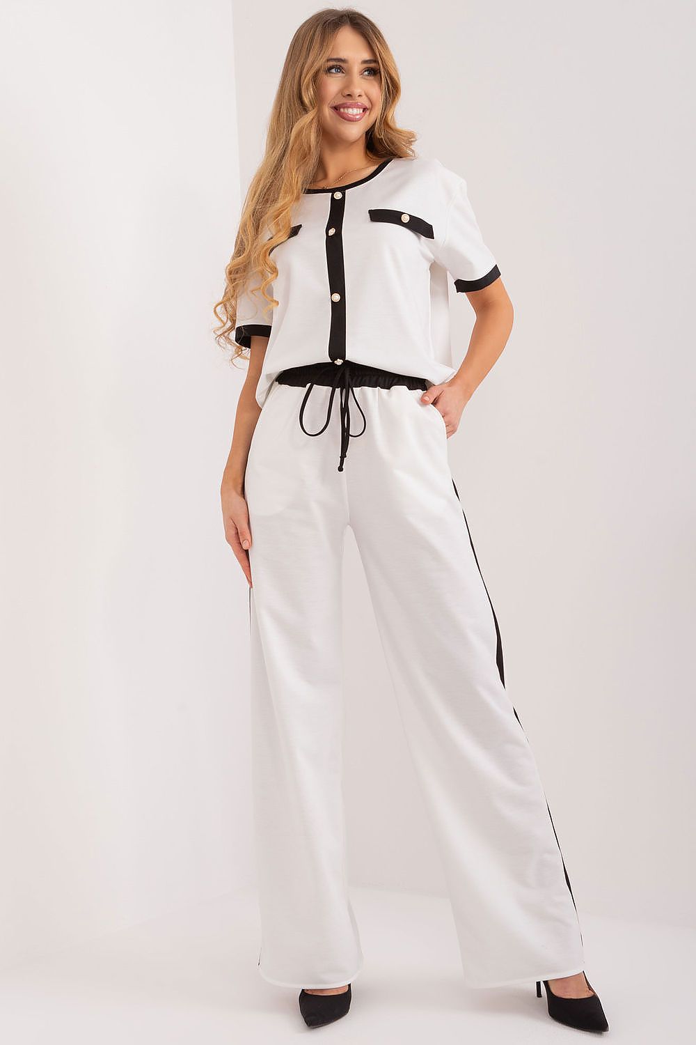 Sommerbukse Lakerta til dame fra MS StyleHaven, laget av Bomull; Elastan-1, farge Rosa, størrelse S/M, med short ermer, bukselengde long, perfekt til casual; dress