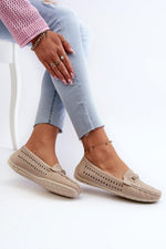 Mocassin Step in Style til dame fra MS StyleHaven, laget av polyester, farge beige, størrelse 38, med 45720 ermer, perfekt til casual; dress