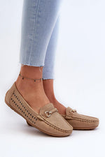 Mocassin Step in Style til dame fra MS StyleHaven, laget av polyester, farge beige, størrelse 39, med 45720 ermer, perfekt til casual; dress