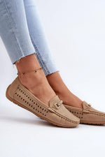 Mocassin Step in Style til dame fra MS StyleHaven, laget av polyester, farge beige, størrelse 40, med 45720 ermer, perfekt til casual; dress
