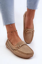 Mocassin Step in Style til dame fra MS StyleHaven, laget av polyester, farge beige, størrelse 41, med 45720 ermer, perfekt til casual; dress