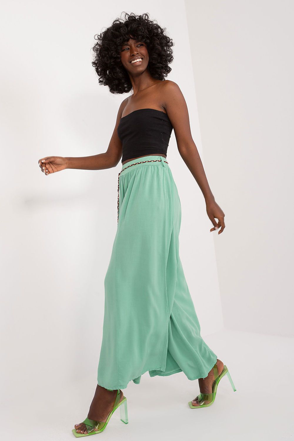 Damebukser Och Bella til dame fra MS StyleHaven, laget av Viskose, farge Grønn 3, størrelse s, med strapless ermer