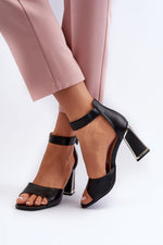 Hælsandaler Step in style til dame fra MS StyleHaven, laget av polyester, farge Svart, størrelse 38, med 45720 ermer, perfekt til dress