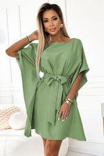 Sofia Day kjole til dame fra MS StyleHaven, laget av polyester, farge Rosa 3, størrelse 2XL/3XL, med short ermer, perfekt til casual; dress
