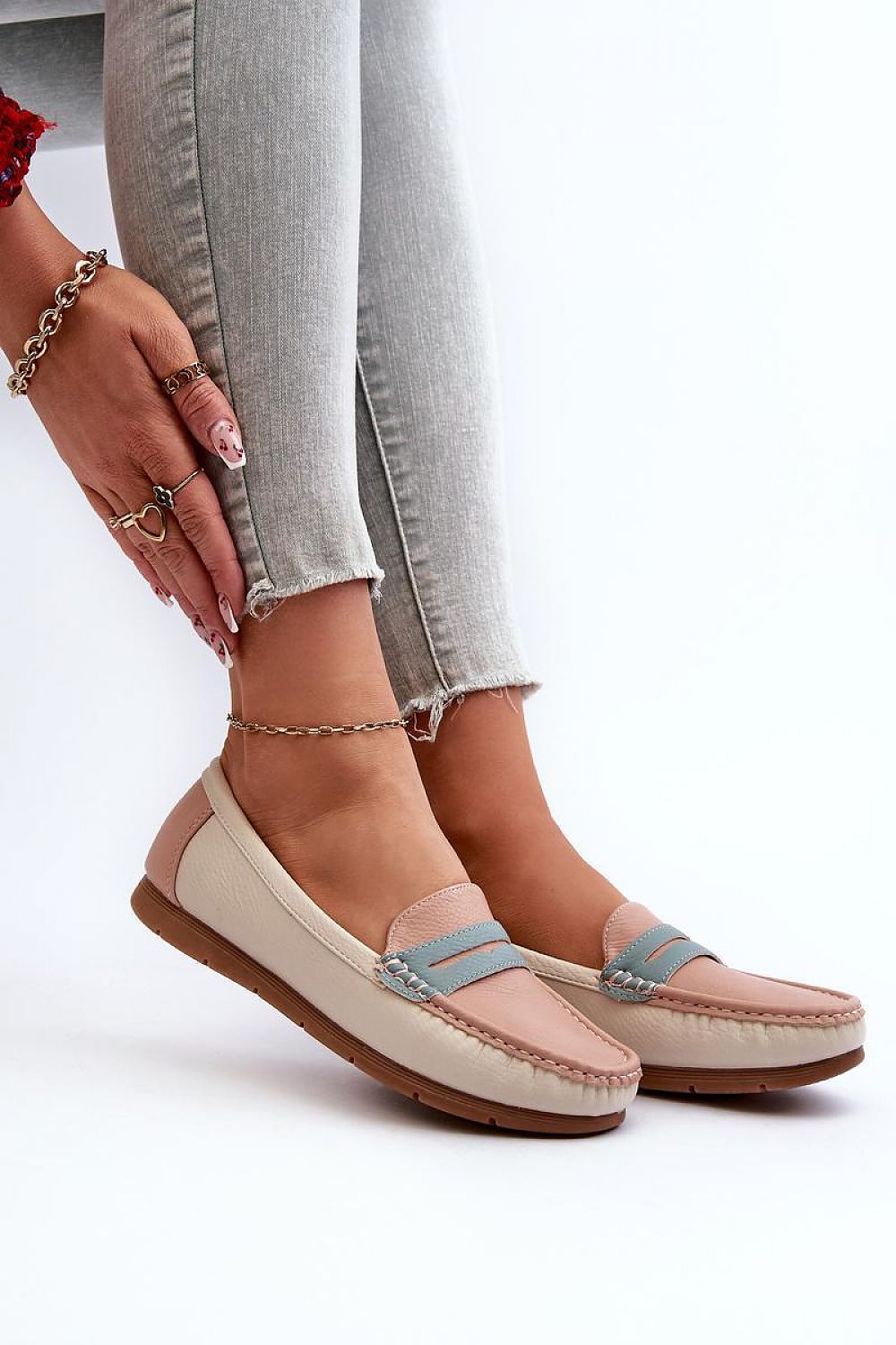 Mocassin Step in Style til dame fra MS StyleHaven, laget av polyester, farge Rosa, størrelse 37, med 45720 ermer, perfekt til casual; dress