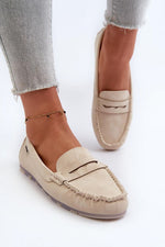 Mocassin Step in Style til dame fra MS StyleHaven, laget av polyester, farge beige, størrelse 38, med 45720 ermer, perfekt til casual; dress