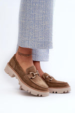 Mocassin Step in Style til dame fra MS StyleHaven, laget av polyester, med detaljer i suede, farge Brun, størrelse 36, med 45720 ermer, hælhøyde low, skostørrelse 36; 37; 38; 39; 40; 41, perfekt til casual; dress