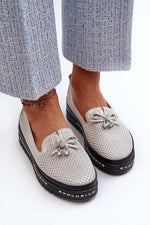 Mocassin Step in Style til dame fra MS StyleHaven, laget av polyester, farge Hvit, størrelse 41, med 45720 ermer, perfekt til casual; dress