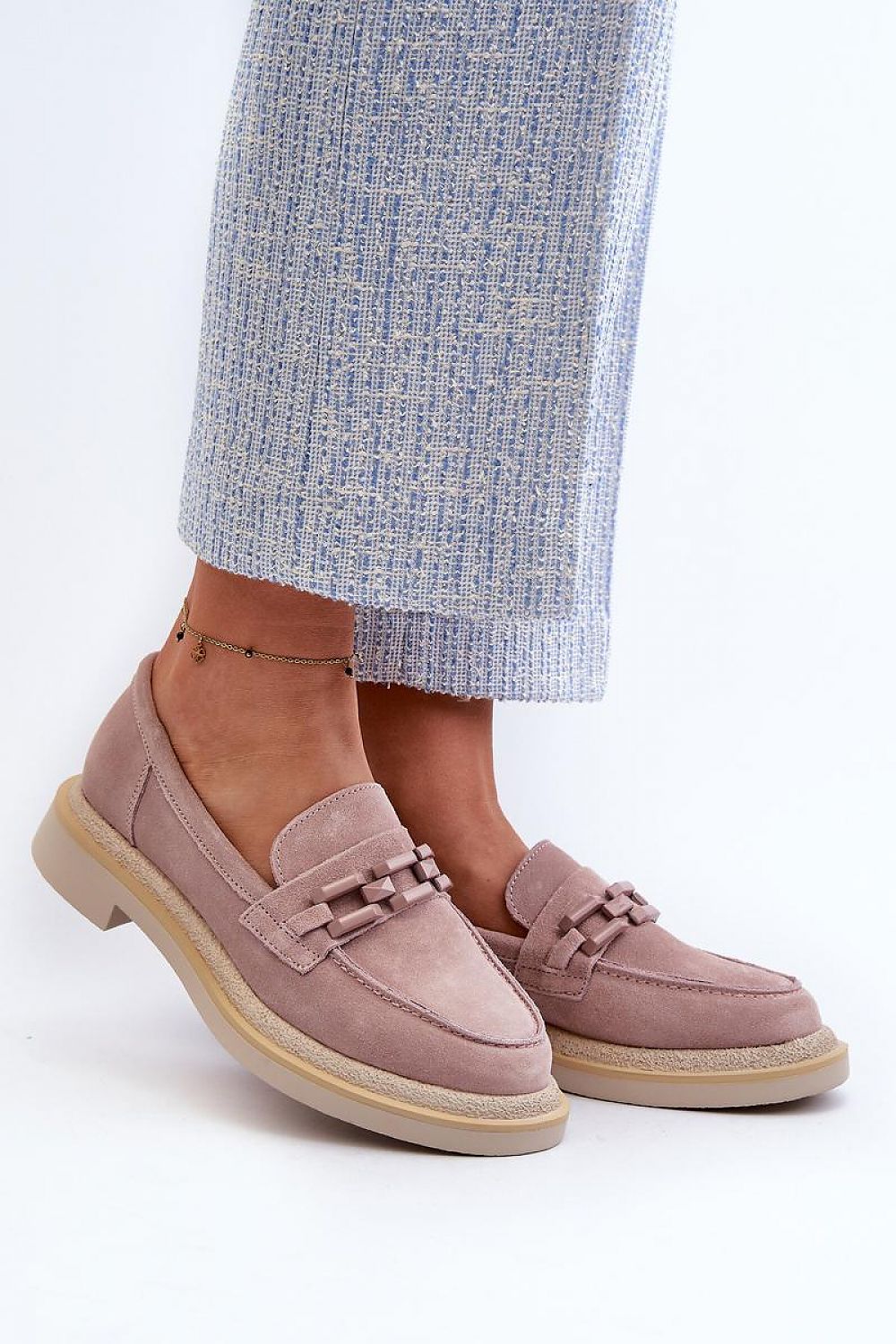 Mocassin Step in Style til dame fra MS StyleHaven, laget av polyester, farge beige, størrelse 36, med 45720 ermer, perfekt til casual