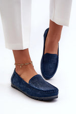 Mocassin Step in Style til dame fra MS StyleHaven, laget av polyester, farge Marineblå, størrelse 38, med 45720 ermer, perfekt til casual