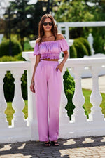Vide satengbukser med elastisk midje - Roco Fashion fra MS StyleHaven, størrelse 36, med long, bukselengde long, kjolelengde midi; knee, kjolestil a-line