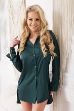 Carey Elegance Nattskjorte - Kalimo til dame fra MS StyleHaven, laget av polyester; Elastan, farge Rød, størrelse M, med 3-4; long ermer, perfekt til casual; dress
