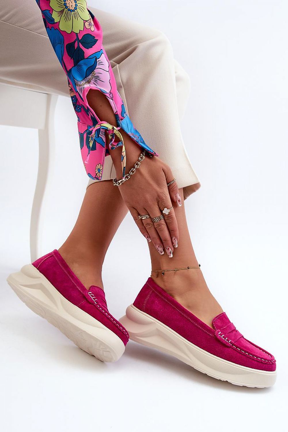 Mocassin Step in Style til dame fra MS StyleHaven, laget av polyester, farge Rosa, størrelse 37, med 45720 ermer, perfekt til casual; dress