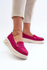 Mocassin Step in Style til dame fra MS StyleHaven, laget av polyester, farge Rosa, størrelse 38, med 45720 ermer, perfekt til casual; dress
