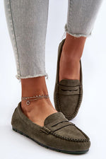 Mocassin Step in Style til dame fra MS StyleHaven, laget av polyester, farge Grønn, størrelse 38, med 45720 ermer, perfekt til casual; dress