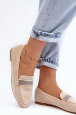 Mocassin Step in Style til dame fra MS StyleHaven, laget av polyester, farge beige, størrelse 38, med 45720 ermer, perfekt til casual; dress