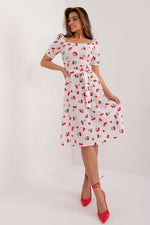 Lakerta sommer-kjole med puffermer til dame fra MS StyleHaven, laget av polyester; Viskose, farge Rosa 2, størrelse 40, med short ermer, perfekt til casual; dress