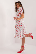 Lakerta sommer-kjole med puffermer til dame fra MS StyleHaven, laget av polyester; Viskose, farge Rosa 2, størrelse 42, med short ermer, perfekt til casual; dress