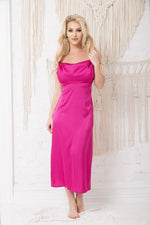 Sanda Nattkjole fra Kalimo til dame fra MS StyleHaven, laget av Sateng; polyester; Elastan, farge Grå, størrelse XXL, med sleeveless; strapless ermer, perfekt til casual; dress