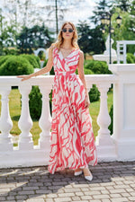 Lorena – maxikjole i chiffon fra Roco Fashion fra MS StyleHaven, størrelse 42, med sleeveless, bukselengde long, kjolelengde maxi, kjolestil sheath