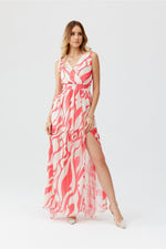 Lorena – maxikjole i chiffon fra Roco Fashion fra MS StyleHaven, størrelse 36, med sleeveless, bukselengde long, kjolelengde maxi, kjolestil sheath