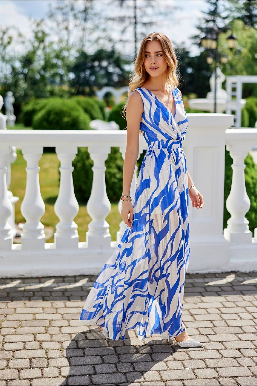 Lorena – maxikjole i chiffon fra Roco Fashion fra MS StyleHaven, størrelse 40, med sleeveless, bukselengde long, kjolelengde maxi, kjolestil sheath