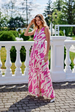 Lorena – maxikjole i chiffon fra Roco Fashion fra MS StyleHaven, størrelse 36, med sleeveless, bukselengde long, kjolelengde maxi, kjolestil sheath