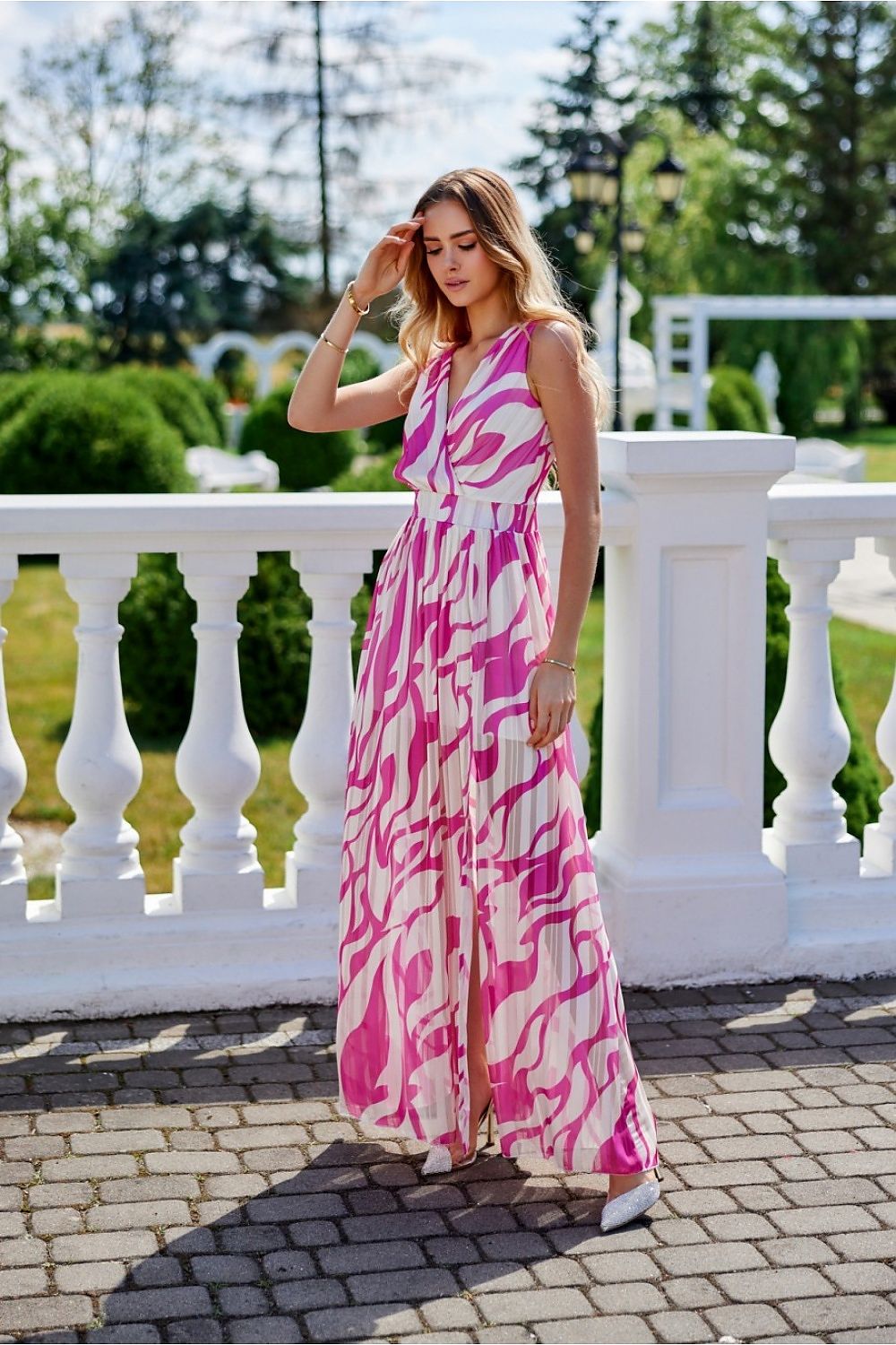 Lorena – maxikjole i chiffon fra Roco Fashion fra MS StyleHaven, størrelse 36, med sleeveless, bukselengde long, kjolelengde maxi, kjolestil sheath