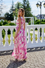 Lorena – maxikjole i chiffon fra Roco Fashion fra MS StyleHaven, størrelse 38, med sleeveless, bukselengde long, kjolelengde maxi, kjolestil sheath