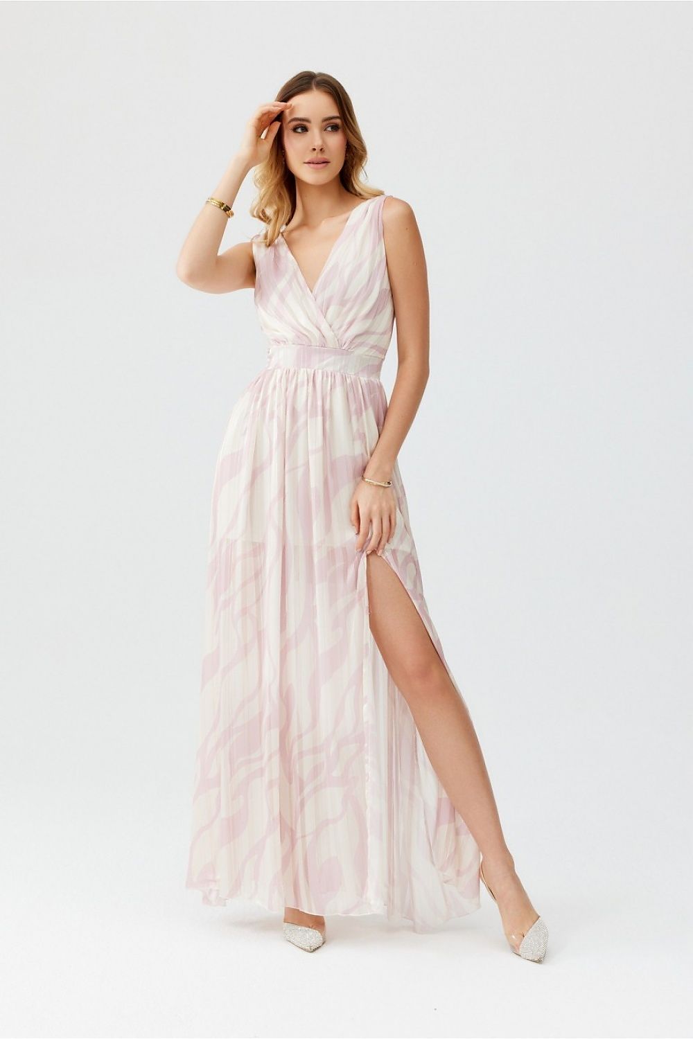 Lorena – maxikjole i chiffon fra Roco Fashion fra MS StyleHaven, størrelse 44, med sleeveless, bukselengde long, kjolelengde maxi, kjolestil sheath