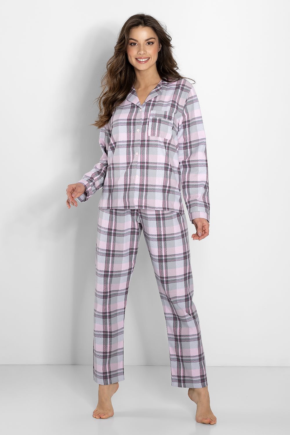 Pyjamas Momenti Per Me til dame fra MS StyleHaven, laget av Bomull; polyester, farge Rosa, størrelse s, med long ermer, perfekt til casual; dress