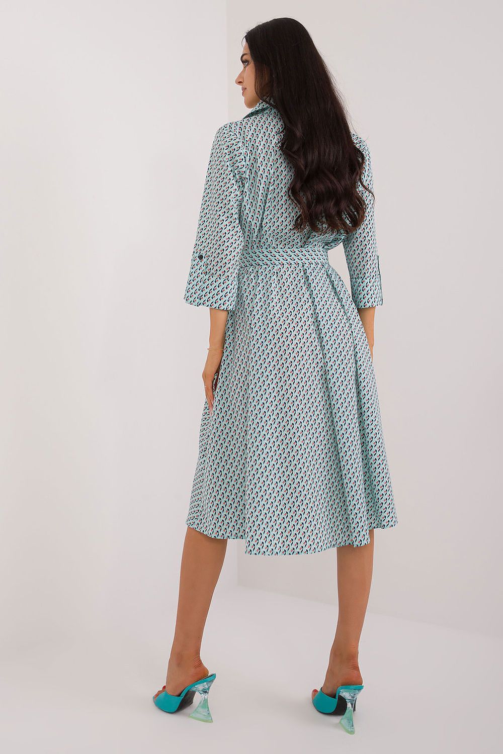 Vår skjortekjole med belte - Lakerta til dame fra MS StyleHaven, laget av polyester, farge Rosa, størrelse S/M, med 45720 ermer, perfekt til casual; dress