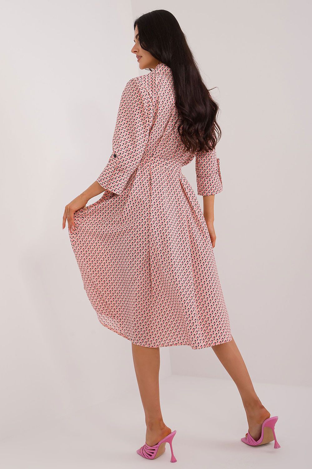 Vår skjortekjole med belte - Lakerta til dame fra MS StyleHaven, laget av polyester, farge Grønn 2, størrelse L/XL, med 45720 ermer, perfekt til casual; dress