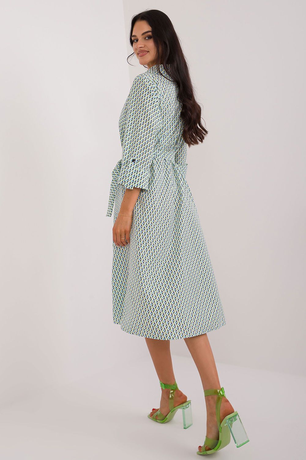 Vår skjortekjole med belte - Lakerta til dame fra MS StyleHaven, laget av polyester, farge Svart, størrelse L/XL, med 45720 ermer, perfekt til casual; dress