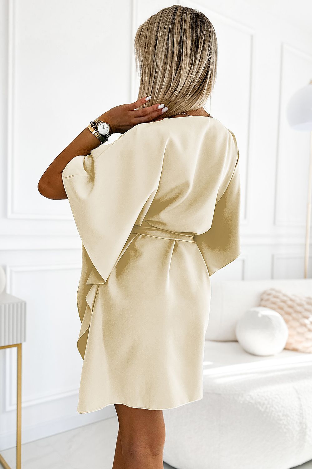 Sofia Day kjole til dame fra MS StyleHaven, laget av polyester, farge Rosa 4, størrelse 2XL/3XL, med short ermer, perfekt til casual; dress