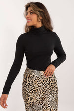 Bluse Sublevel til dame fra MS StyleHaven; laget av Bomull; Elastan; farge Svart; stÃƒÂ¸rrelse XS; med long ermer