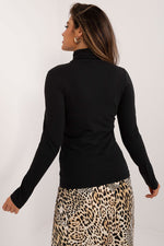 Bluse Sublevel til dame fra MS StyleHaven; laget av Bomull; Elastan; farge Svart; stÃƒÂ¸rrelse M; med long ermer