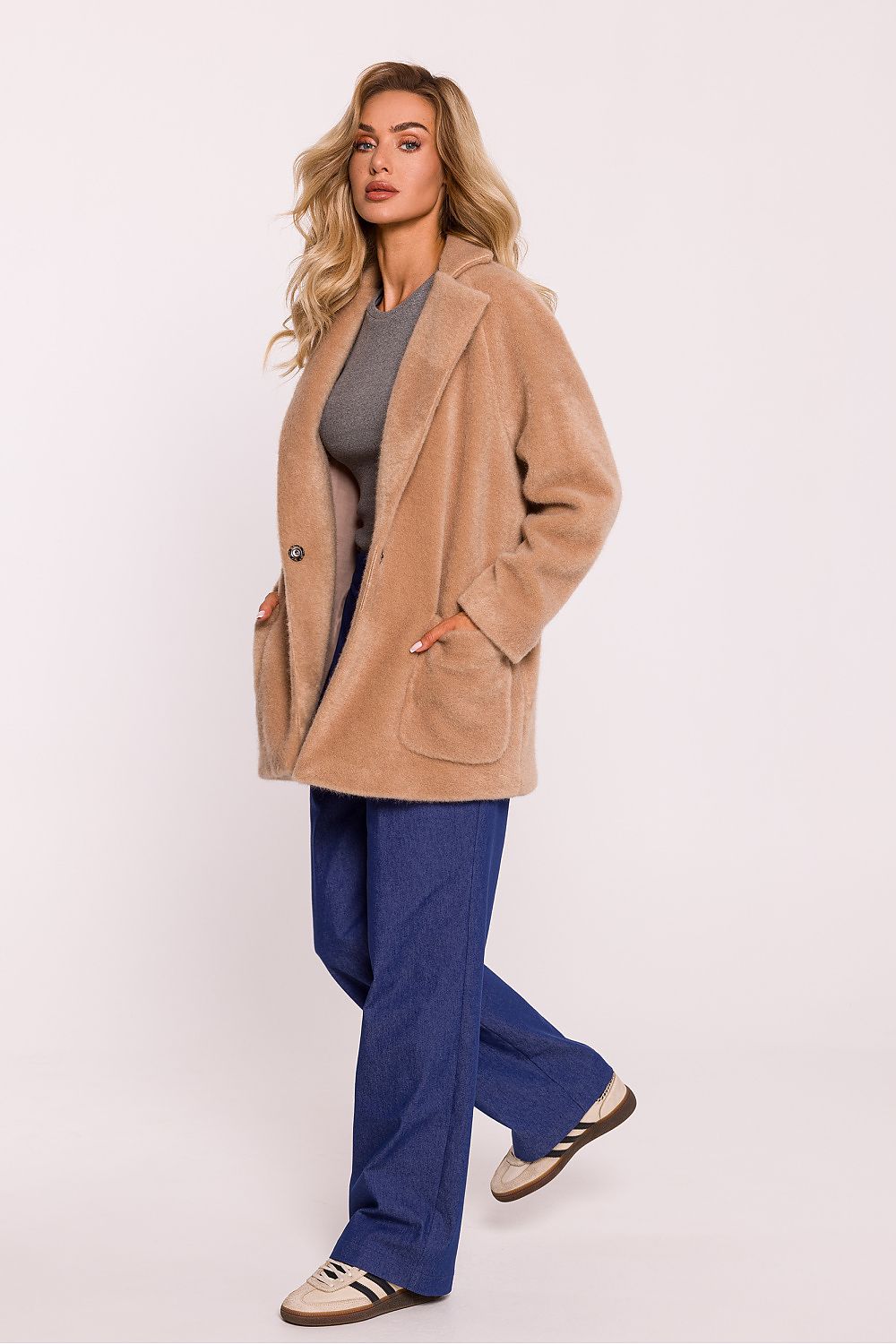 Damefrakk - Moe til dame fra MS StyleHaven, laget av Akryl; Polyamid, farge beige, størrelse L/XL, med long ermer, perfekt til dress