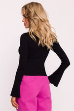 Bluse Moe til dame fra MS StyleHaven, laget av Bomull; polyester, farge Svart, størrelse 2XL/3XL, med long ermer, perfekt til dress