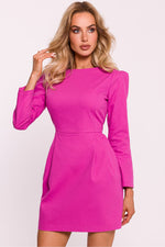 Dagkjole Moe til dame fra MS StyleHaven, laget av Bomull; polyester; Elastan-1, farge Rosa, størrelse s, med long ermer, mini lengde, kjolestil sheath, perfekt til dress