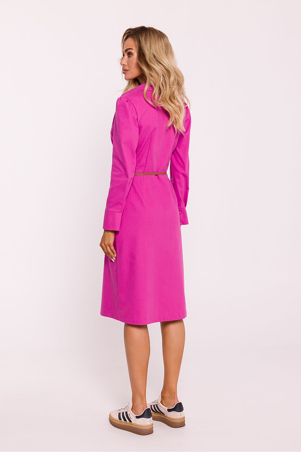 Dagkjole Moe til dame fra MS StyleHaven, laget av Bomull; polyester, farge Rosa, størrelse M, med long ermer, perfekt til dress