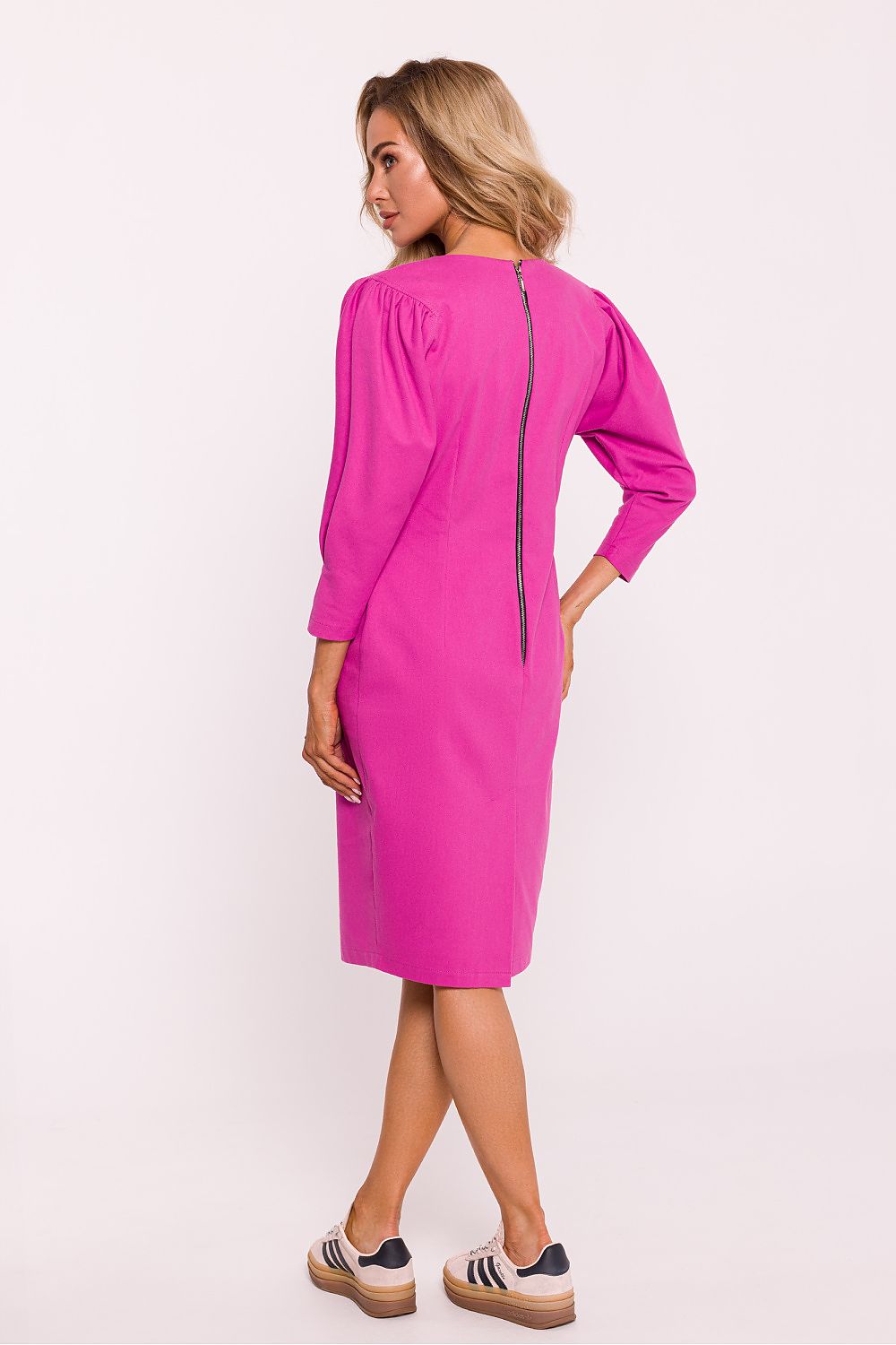Blyantskjole - Moe til dame fra MS StyleHaven, laget av Bomull; polyester, farge Rosa, størrelse M, med 45720 ermer, perfekt til dress