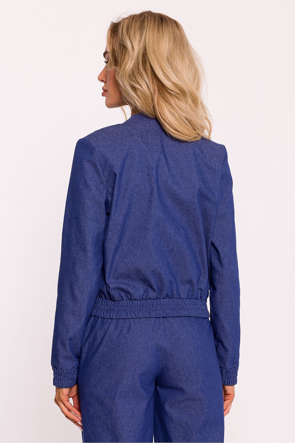 Bomberjakke til dame - Moe til dame fra MS StyleHaven, laget av Bomull; polyester, farge Blå, størrelse s, med long ermer, perfekt til dress