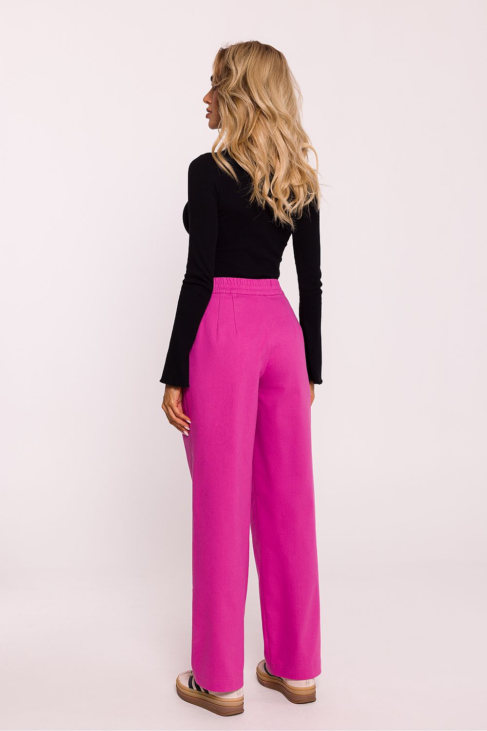 Dame Bukser - Moe til dame fra MS StyleHaven, laget av Bomull; polyester, farge Rosa, størrelse M, med short ermer, perfekt til dress