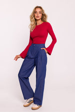 Dame Bukser - Moe til dame fra MS StyleHaven, laget av Bomull; polyester, farge Rosa, størrelse L, med short ermer, perfekt til dress