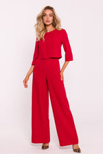 Buksedress / Jumpsuit - Moe til dame fra MS StyleHaven, laget av polyester, farge Rosa, størrelse L, med short ermer, perfekt til dress