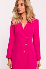 Dagkjole Moe til dame fra MS StyleHaven, laget av polyester, farge Rosa, størrelse s, med long ermer, knee lengde, kjolestil jacket, perfekt til dress