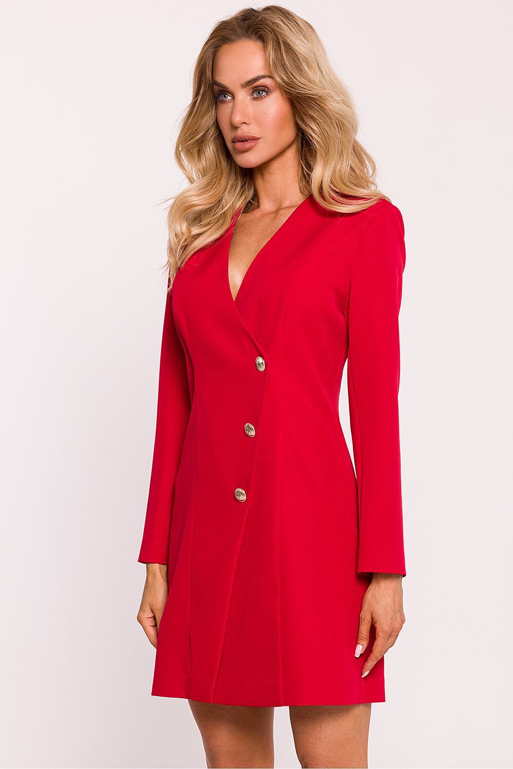 Dagkjole Moe til dame fra MS StyleHaven, laget av polyester, farge beige, størrelse M, med long ermer, perfekt til dress