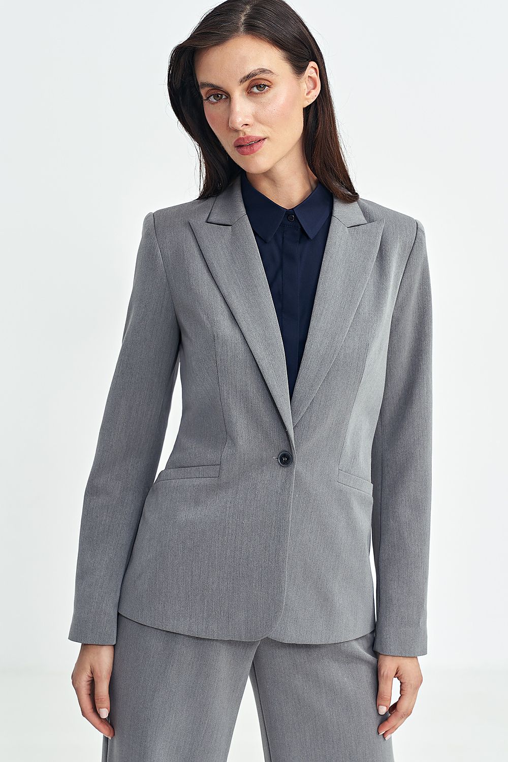 Jakke Nife til dame fra MS StyleHaven, laget av polyester; Viskose, farge Grå, størrelse 36, med long ermer, perfekt til casual; dress