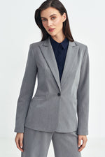 Jakke Nife til dame fra MS StyleHaven, laget av polyester; Viskose, farge Grå, størrelse 36, med long ermer, perfekt til casual; dress